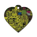 Technology Circuit Board Dog Tag Heart (One Side) Front