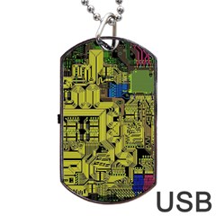 Technology Circuit Board Dog Tag USB Flash (One Side)