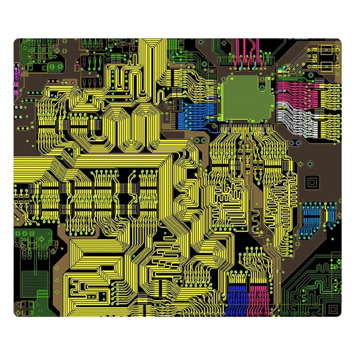 Technology Circuit Board Double Sided Flano Blanket (Small) 