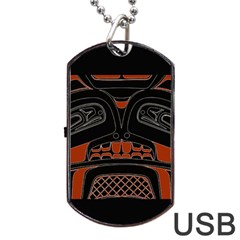 Traditional Northwest Coast Native Art Dog Tag Usb Flash (two Sides) by Sapixe