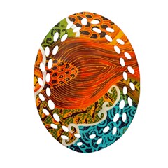 The Beautiful Of Art Indonesian Batik Pattern Ornament (oval Filigree)