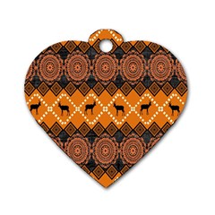 Traditiona  Patterns And African Patterns Dog Tag Heart (one Side) by Sapixe