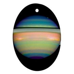 True Color Variety Of The Planet Saturn Oval Ornament (two Sides) by Sapixe