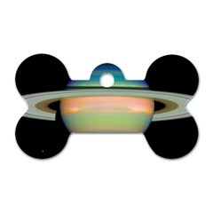 True Color Variety Of The Planet Saturn Dog Tag Bone (Two Sides)