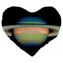 True Color Variety Of The Planet Saturn Large 19  Premium Heart Shape Cushions