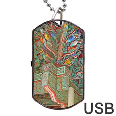 Traditional Korean Painted Paterns Dog Tag Usb Flash (one Side) by Sapixe