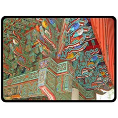 Traditional Korean Painted Paterns Double Sided Fleece Blanket (large)  by Sapixe