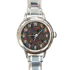 Trees Internet Multicolor Psychedelic Reddit Detailed Colors Round Italian Charm Watch by Sapixe