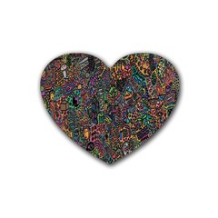 Trees Internet Multicolor Psychedelic Reddit Detailed Colors Rubber Coaster (heart)  by Sapixe