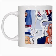 United States Of America Celebration Of Independence Day Uncle Sam White Mugs by Sapixe