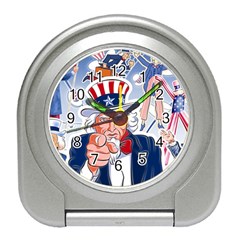 United States Of America Celebration Of Independence Day Uncle Sam Travel Alarm Clocks by Sapixe