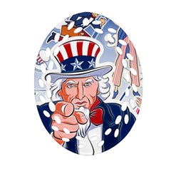 United States Of America Celebration Of Independence Day Uncle Sam Ornament (oval Filigree)