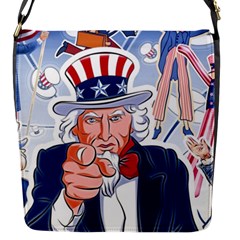 United States Of America Celebration Of Independence Day Uncle Sam Flap Messenger Bag (s)