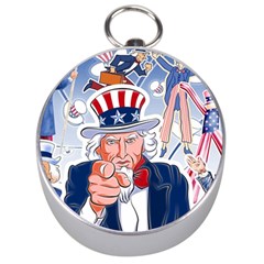 United States Of America Celebration Of Independence Day Uncle Sam Silver Compasses