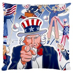United States Of America Celebration Of Independence Day Uncle Sam Standard Flano Cushion Case (two Sides) by Sapixe