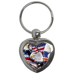 United States Of America Images Independence Day Key Chains (heart)  by Sapixe