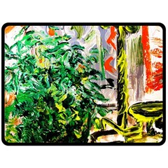 plant in the room  Fleece Blanket (Large) 