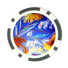 Ceramic Jur And Sunlowers Poker Chip Card Guard by bestdesignintheworld