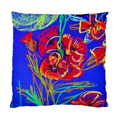 Red Poppies Standard Cushion Case (two Sides) by bestdesignintheworld