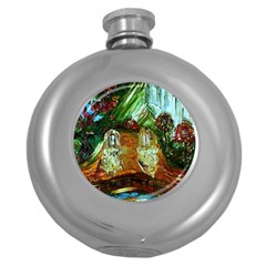 Dscf3179 - Royal Marine And Stone Lions Round Hip Flask (5 Oz) by bestdesignintheworld