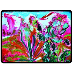 Dscf1472   Copy - Blooming Desert With Red Cactuses Fleece Blanket (large)  by bestdesignintheworld