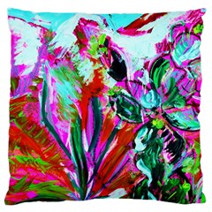 Dscf1472   Copy - Blooming Desert With Red Cactuses Large Cushion Case (one Side) by bestdesignintheworld