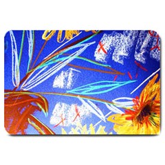 Dscf1385 - Sunflowers In Ceramic Jur Large Doormat  by bestdesignintheworld