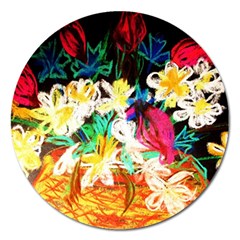 Dscf1390 - Basket Flowers Magnet 5  (round) by bestdesignintheworld