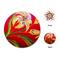 Dscf1393 - Tender Bright Lillies Playing Cards (round)  by bestdesignintheworld