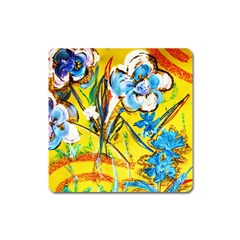 Dscf1422 - Country Flowers In The Yard Square Magnet by bestdesignintheworld