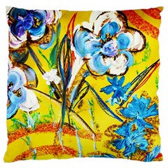 Dscf1422 - Country Flowers In The Yard Large Cushion Case (two Sides) by bestdesignintheworld