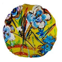 Dscf1422 - Country Flowers In The Yard Large 18  Premium Round Cushions by bestdesignintheworld
