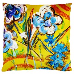 Dscf1422 - Country Flowers In The Yard Large Flano Cushion Case (one Side) by bestdesignintheworld