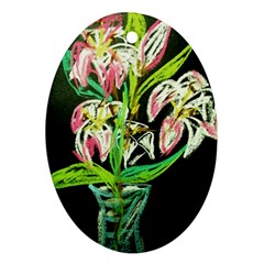 Dscf1389 - Lillies In The Vase Oval Ornament (two Sides) by bestdesignintheworld