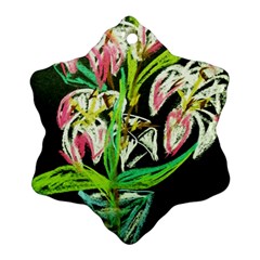 Dscf1389 - Lillies In The Vase Ornament (snowflake) by bestdesignintheworld