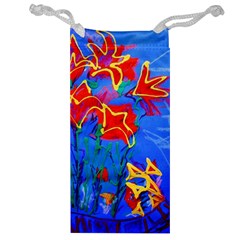 Dscf1433 - Red Lillies Jewelry Bag by bestdesignintheworld