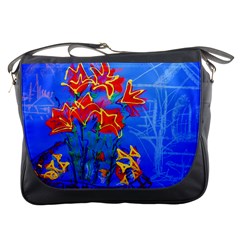 Dscf1433 - Red Lillies Messenger Bags by bestdesignintheworld