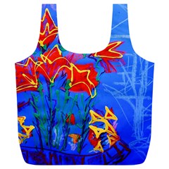 Dscf1433 - Red Lillies Full Print Recycle Bags (l)  by bestdesignintheworld