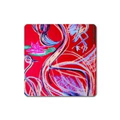 Dscf1395 -pink flamingo dance Square Magnet