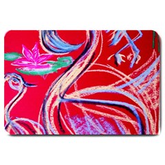 Dscf1395 -pink flamingo dance Large Doormat 