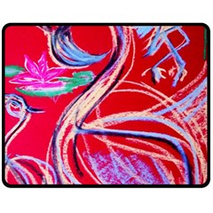 Dscf1395 -pink flamingo dance Fleece Blanket (Medium) 