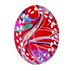 Dscf1395 -pink flamingo dance Oval Filigree Ornament (Two Sides)