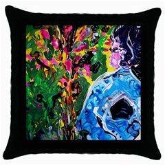 Dscf1611 - lady in kimono and tulip tree Throw Pillow Case (Black)