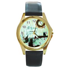 Dscf1961 - White Room Round Gold Metal Watch by bestdesignintheworld