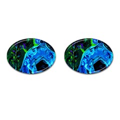 Dscf1604 - Lady In Blue Kimono Cufflinks (oval) by bestdesignintheworld