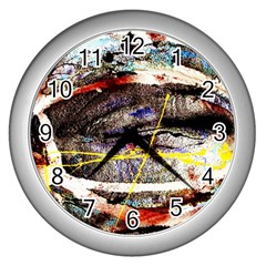 Egg In The Duck   Needle In The Egg 2 Wall Clocks (silver)  by bestdesignintheworld