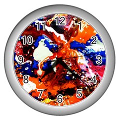 Smashed Butterfly 1 Wall Clocks (silver)  by bestdesignintheworld