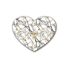 Nature Graphic Motif Pattern Rubber Coaster (Heart) 