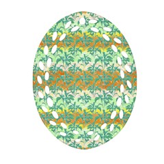 Colorful Tropical Print Pattern Oval Filigree Ornament (two Sides) by dflcprints