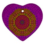 Summer Sun Shine In A Sunshine Mandala Ornament (Heart) Front